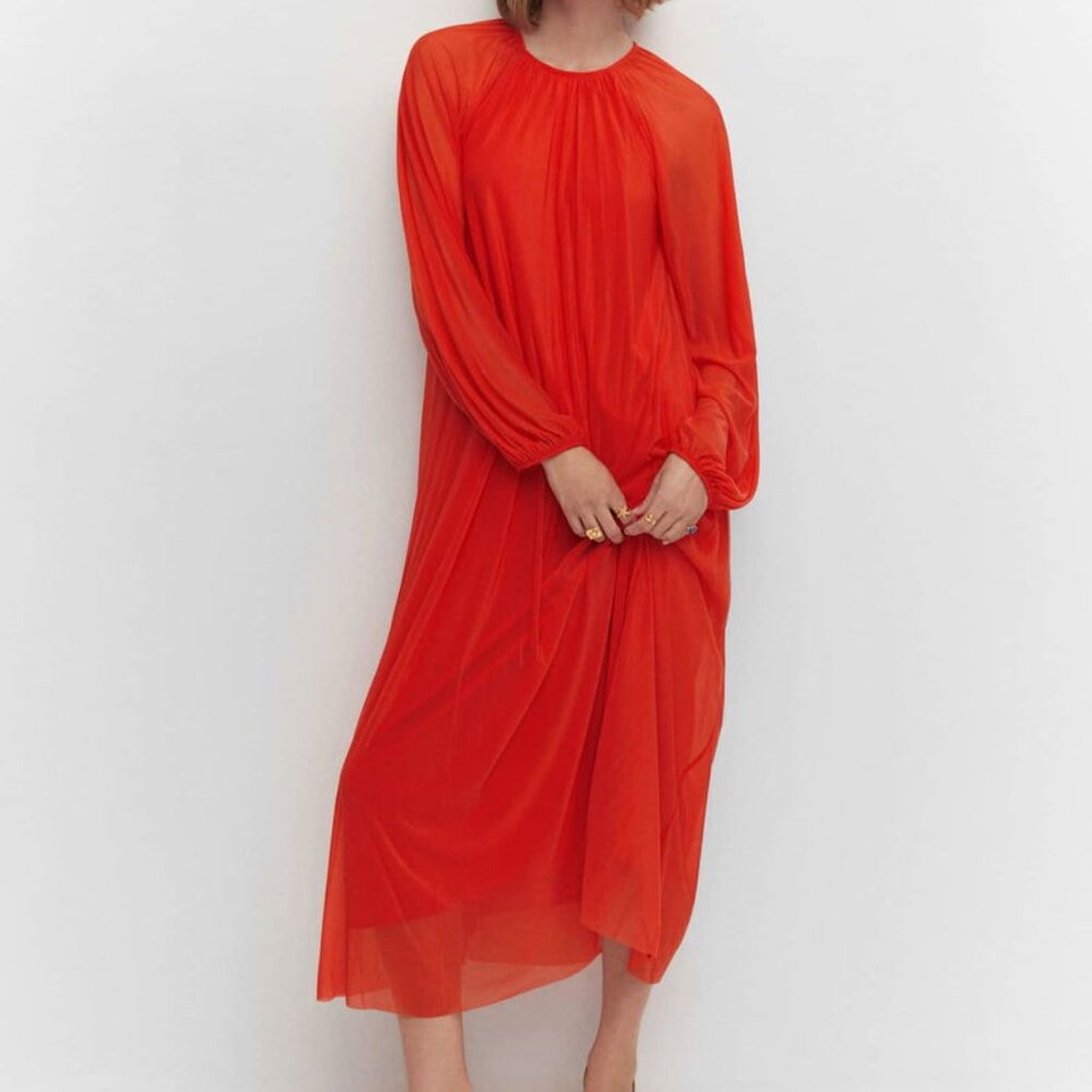 Puffed sleeves dress Mango